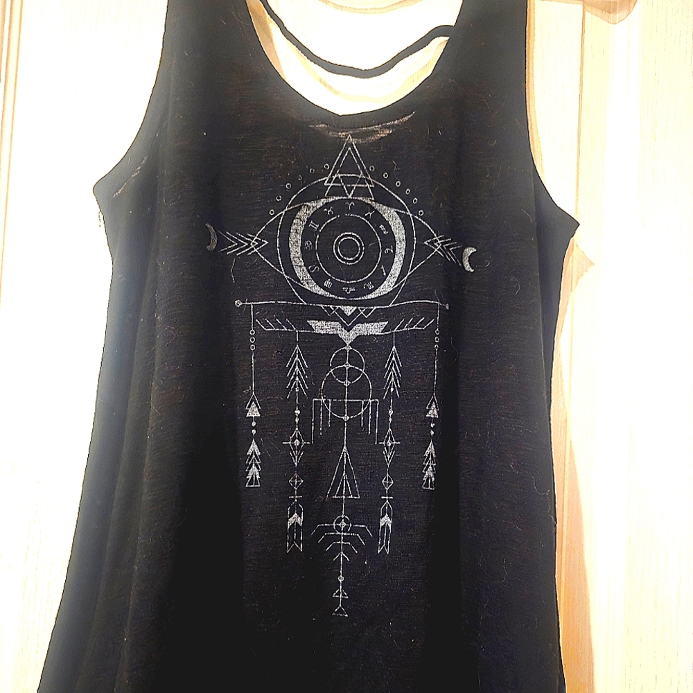 Black Graphic Tank Top